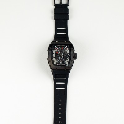Quartz watch Skeleton Hourglass-Black Watch