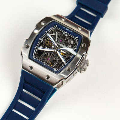  Mechanical watch The Runway -Silvery Watch (Blue strap) 