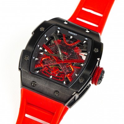 Quartz watch Racing GT - Chrono - Silvery Watch ( Red Strap )